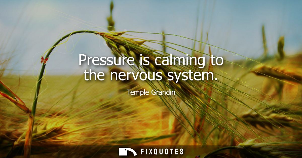 Pressure is calming to the nervous system