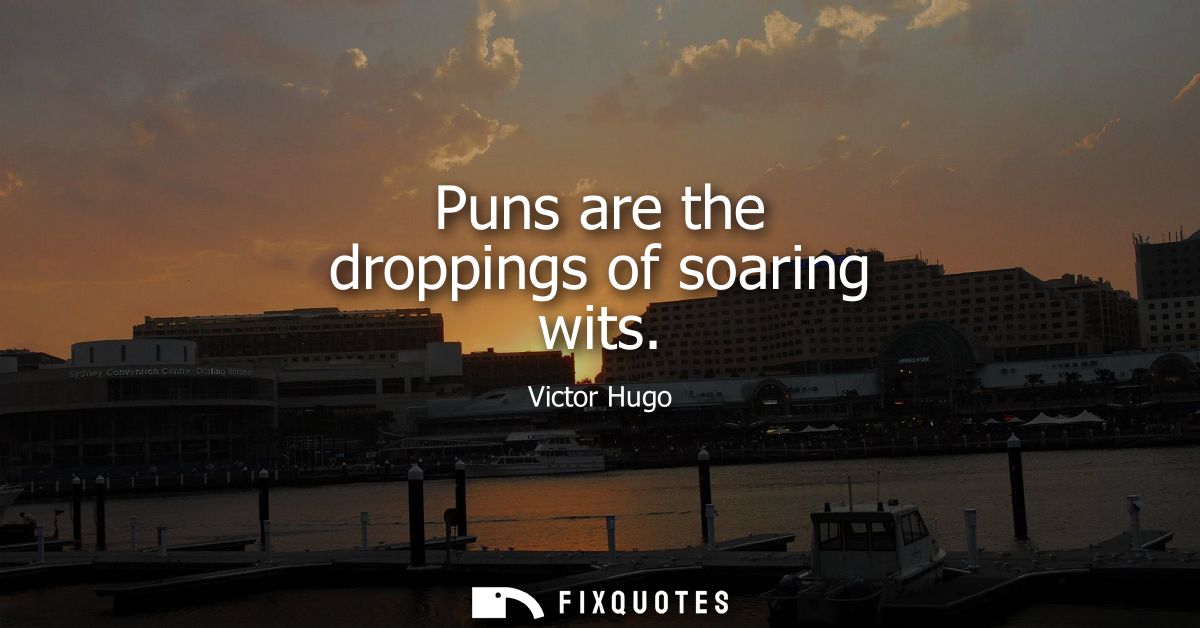 Puns are the droppings of soaring wits