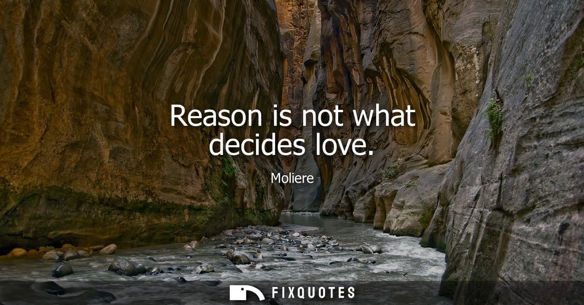 Reason is not what decides love