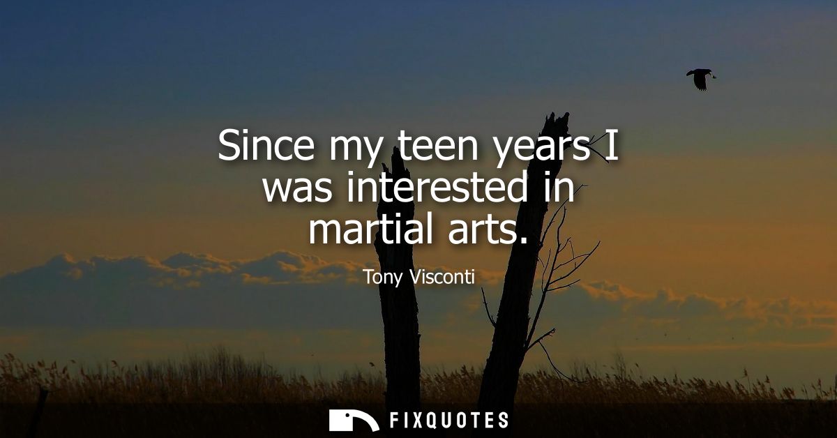 Since my teen years I was interested in martial arts