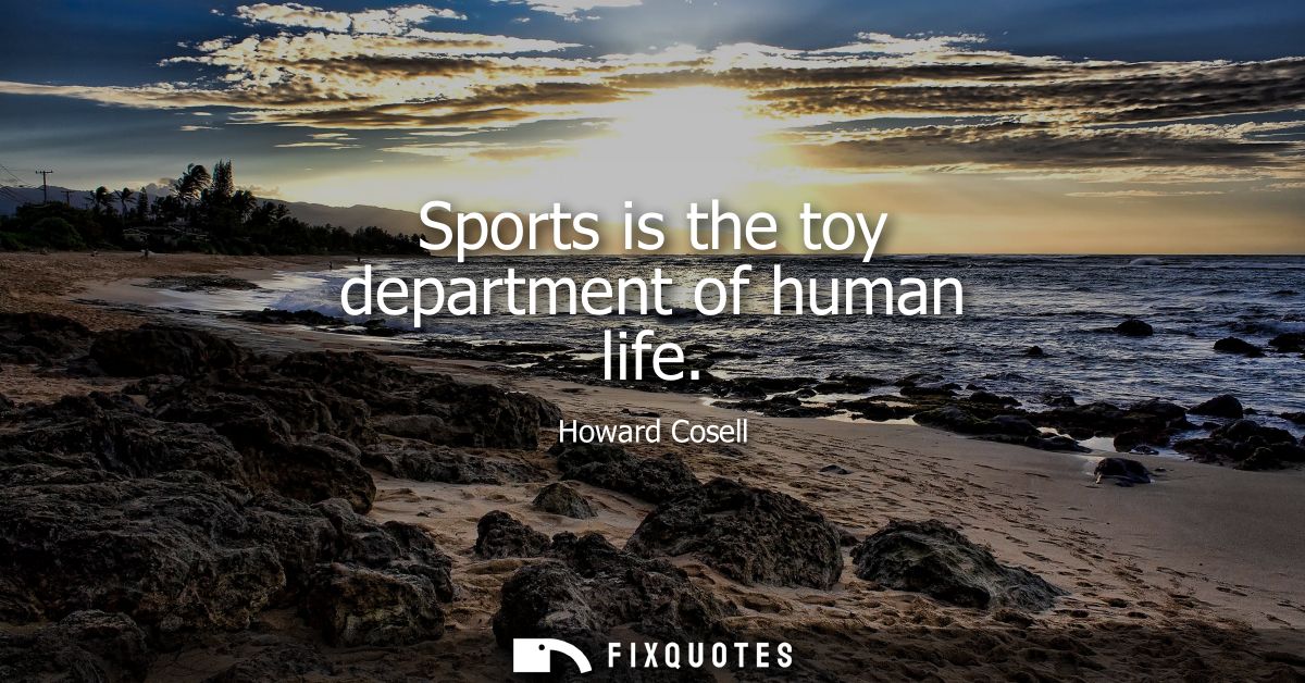 Sports is the toy department of human life