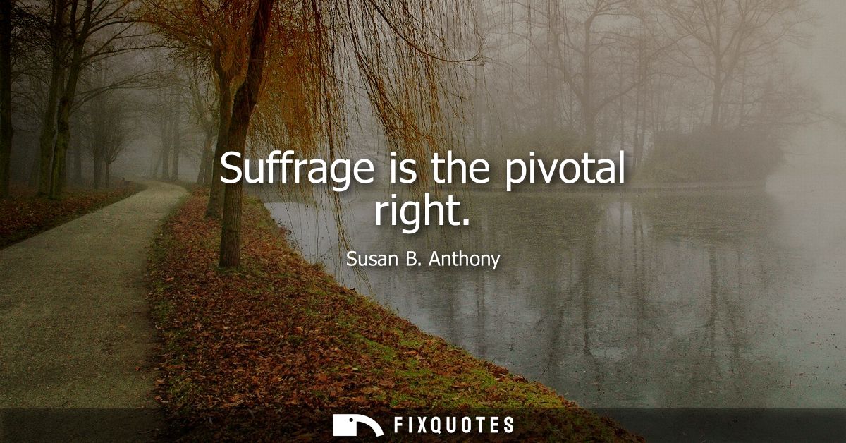 Suffrage is the pivotal right