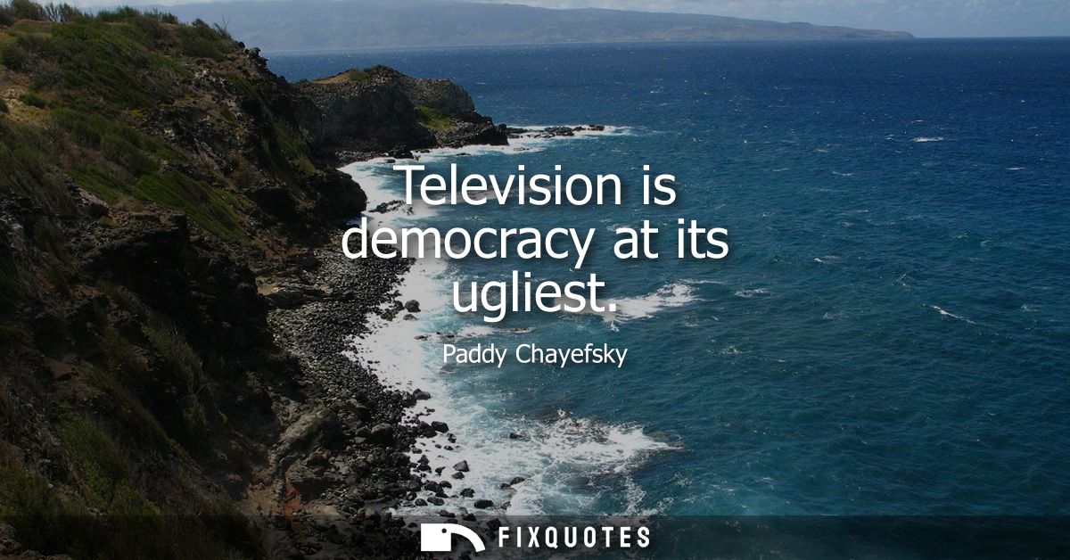Television is democracy at its ugliest