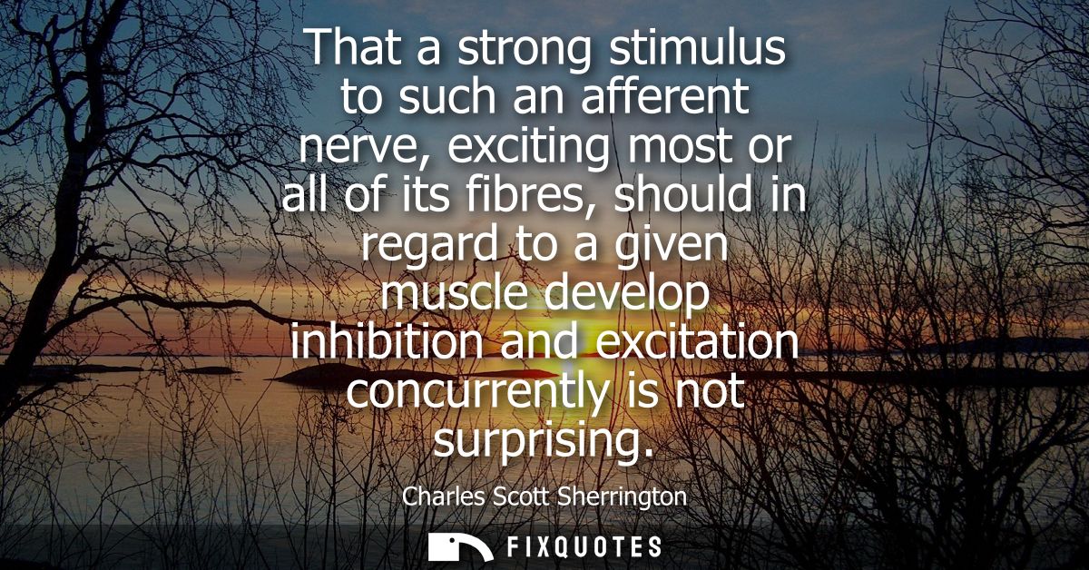 That a strong stimulus to such an afferent nerve, exciting most or all of its fibres, should in regard to a given muscle