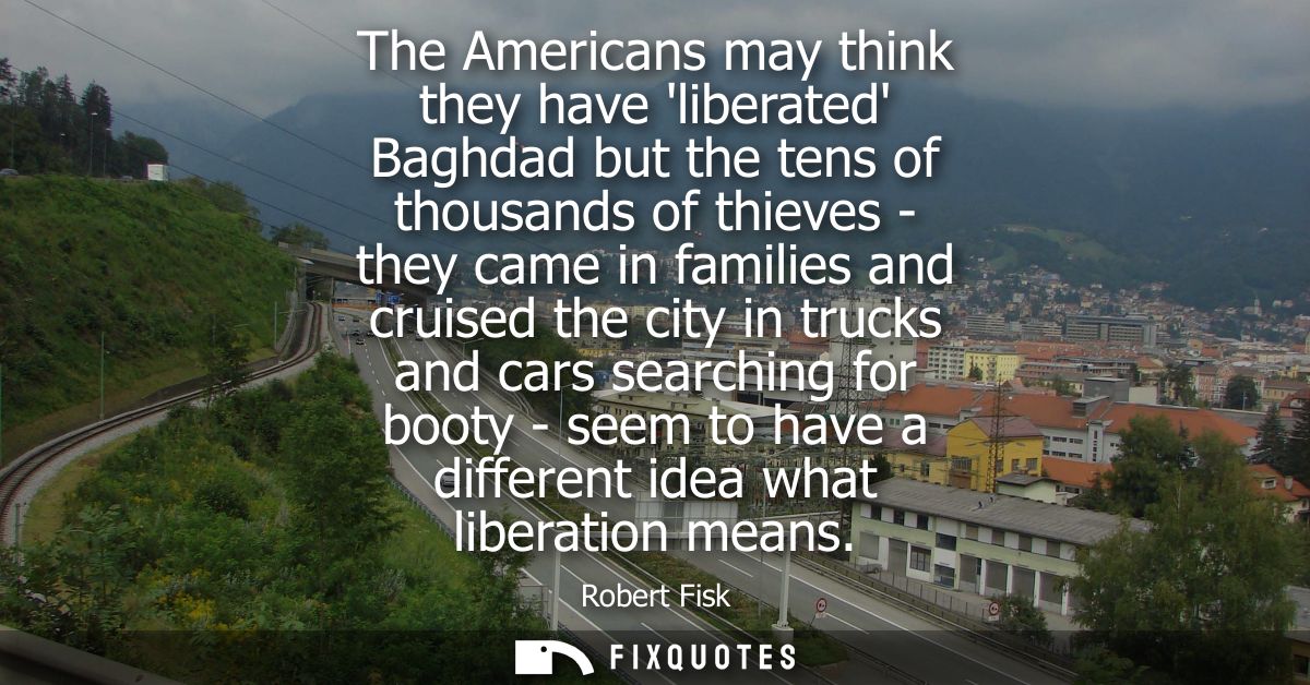 The Americans may think they have liberated Baghdad but the tens of thousands of thieves - they came in families and cru
