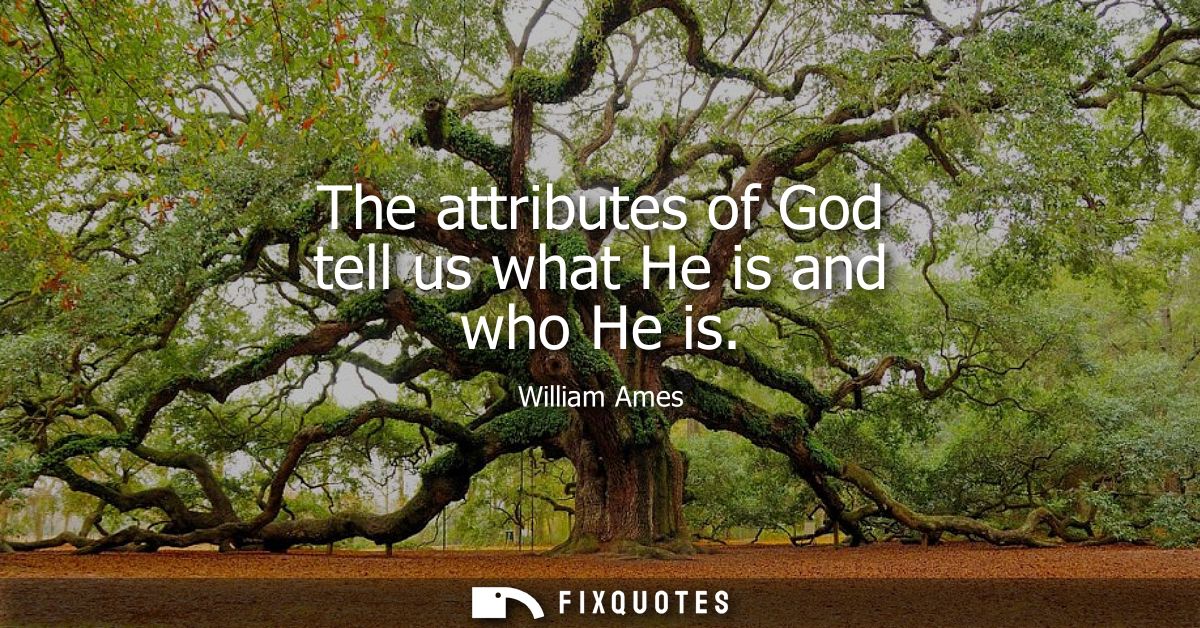 The attributes of God tell us what He is and who He is