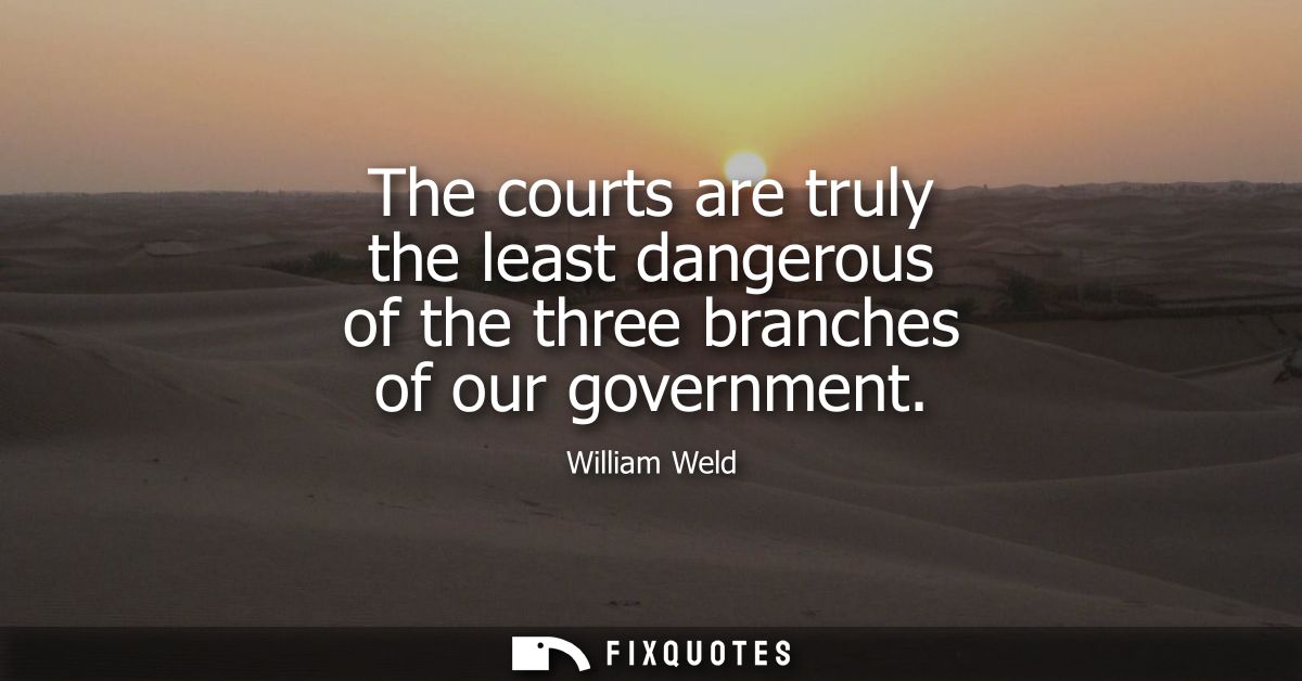 The courts are truly the least dangerous of the three branches of our government