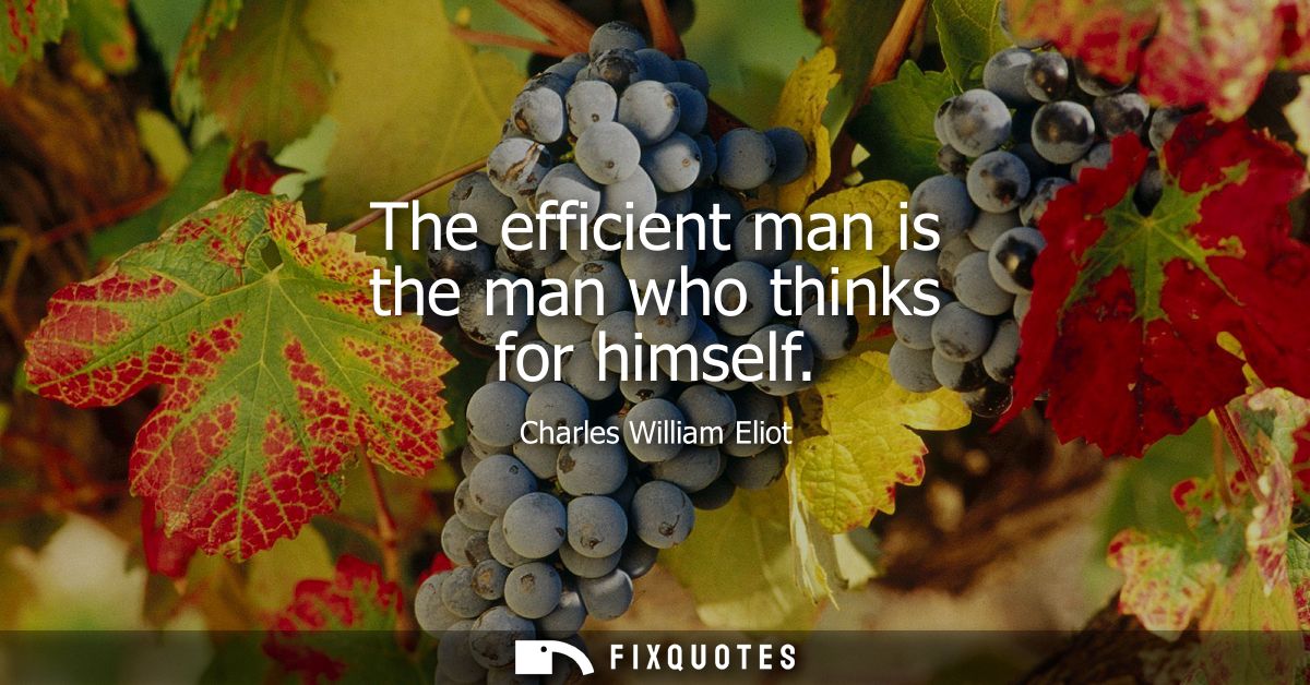 The efficient man is the man who thinks for himself
