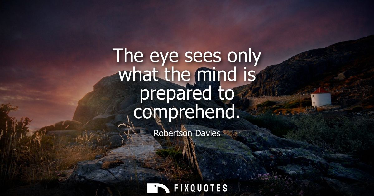 The eye sees only what the mind is prepared to comprehend