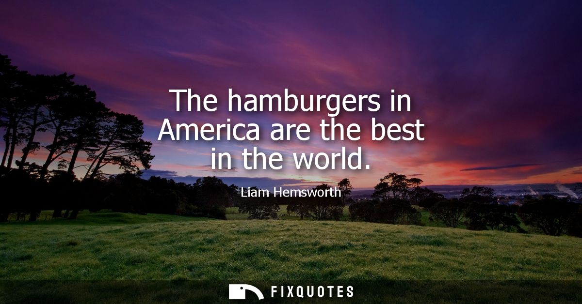 The hamburgers in America are the best in the world