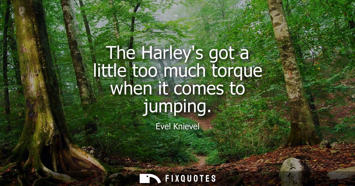 The Harleys got a little too much torque when it comes to jumping