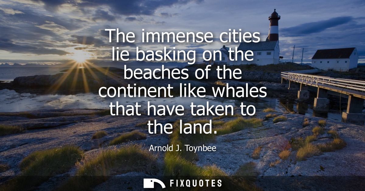The immense cities lie basking on the beaches of the continent like whales that have taken to the land