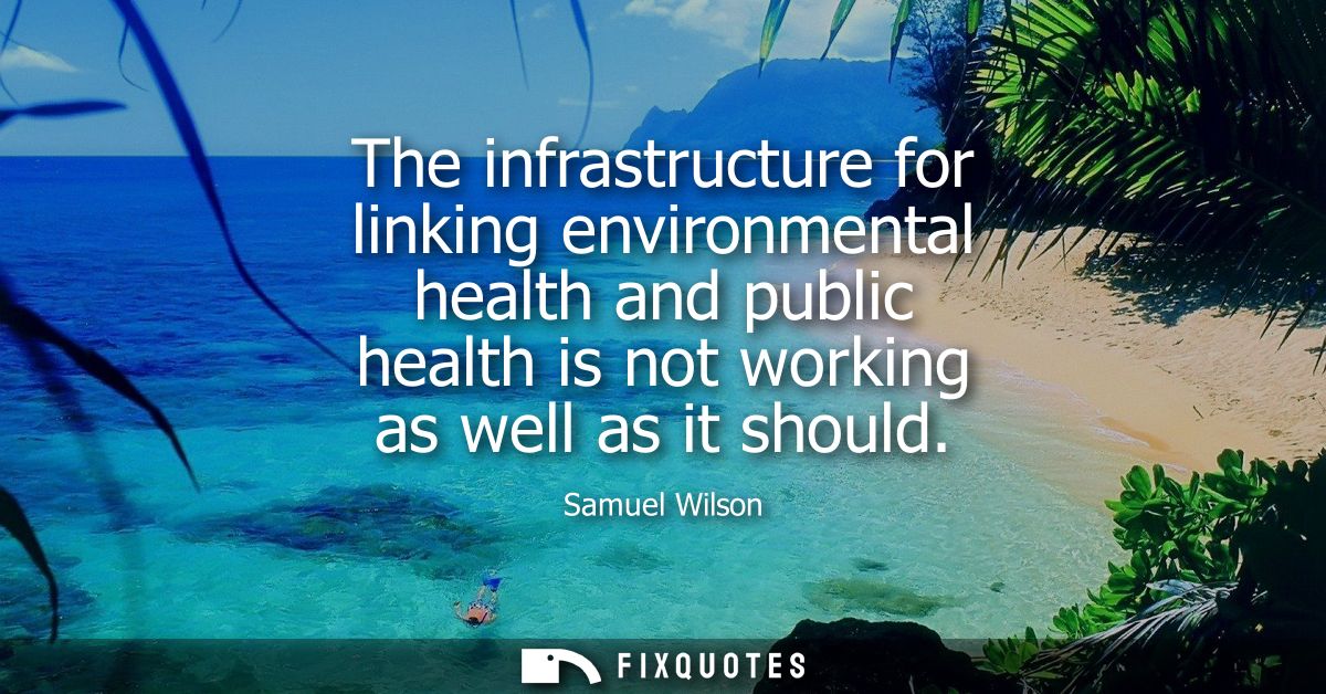 The infrastructure for linking environmental health and public health is not working as well as it should
