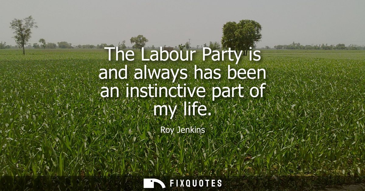 The Labour Party is and always has been an instinctive part of my life
