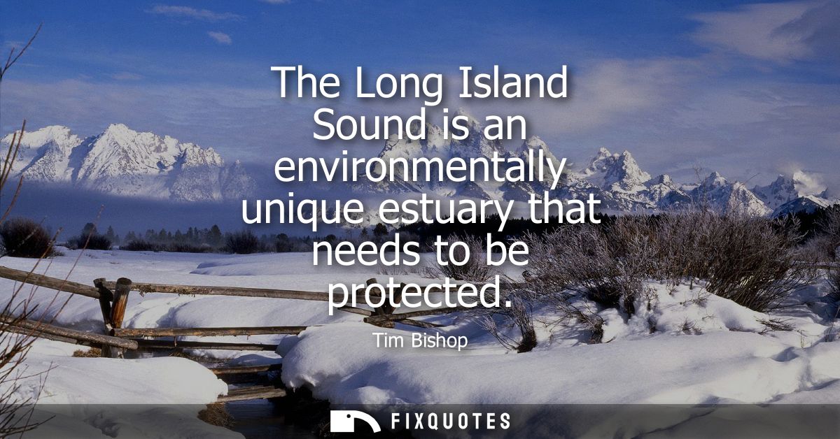 The Long Island Sound is an environmentally unique estuary that needs to be protected