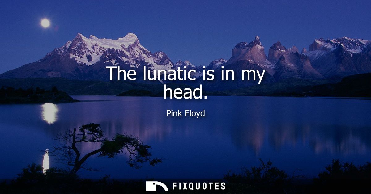 The lunatic is in my head