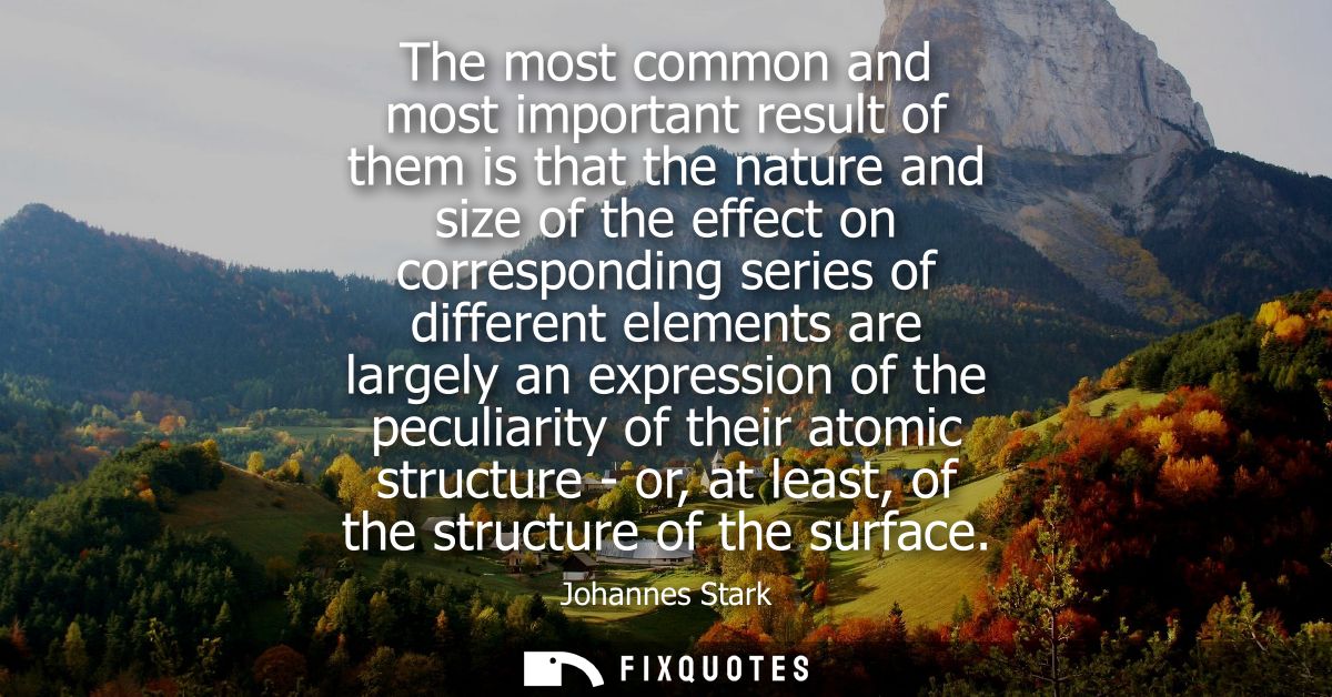 The most common and most important result of them is that the nature and size of the effect on corresponding series of d