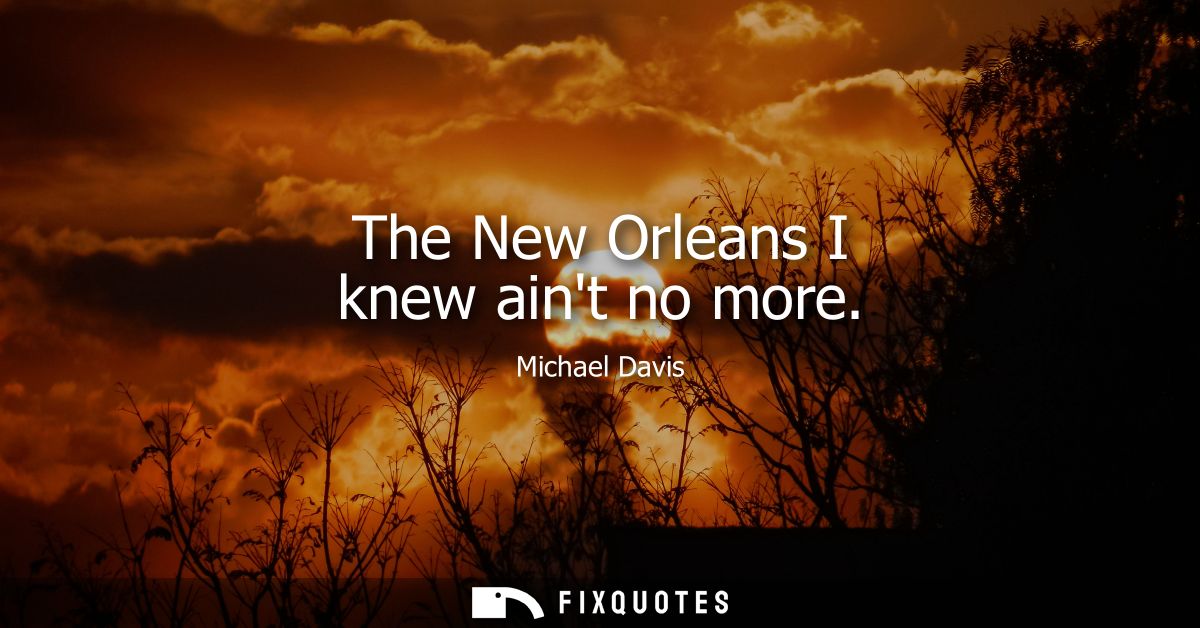 The New Orleans I knew aint no more