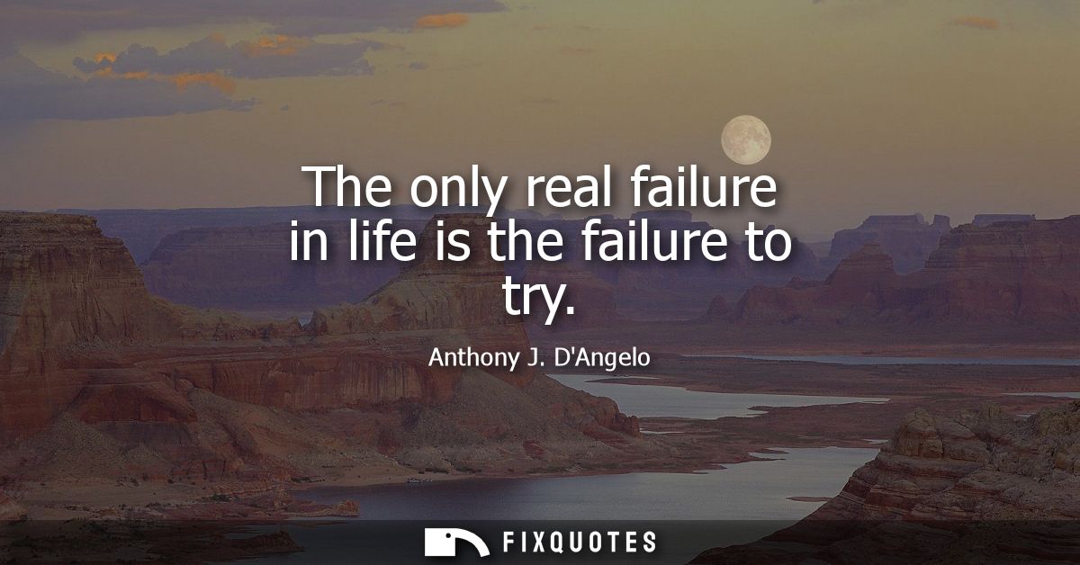 The only real failure in life is the failure to try