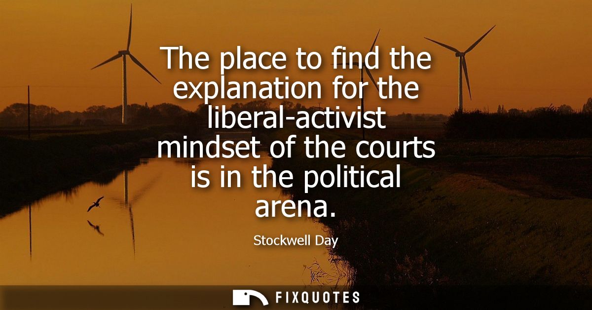The place to find the explanation for the liberal-activist mindset of the courts is in the political arena