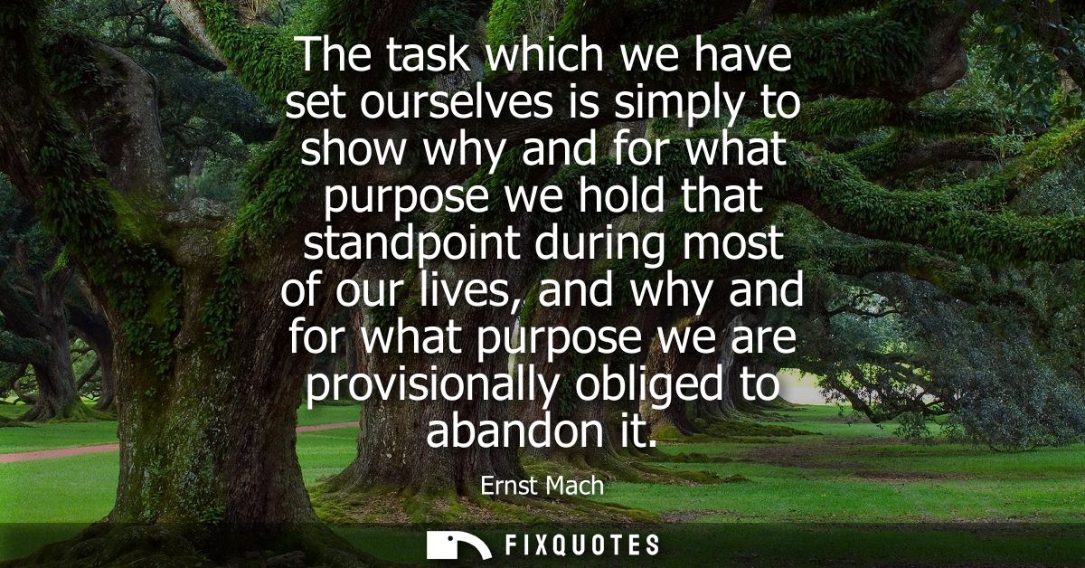 The task which we have set ourselves is simply to show why and for what purpose we hold that standpoint during most of o