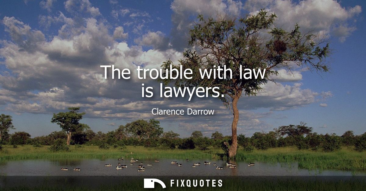 The trouble with law is lawyers