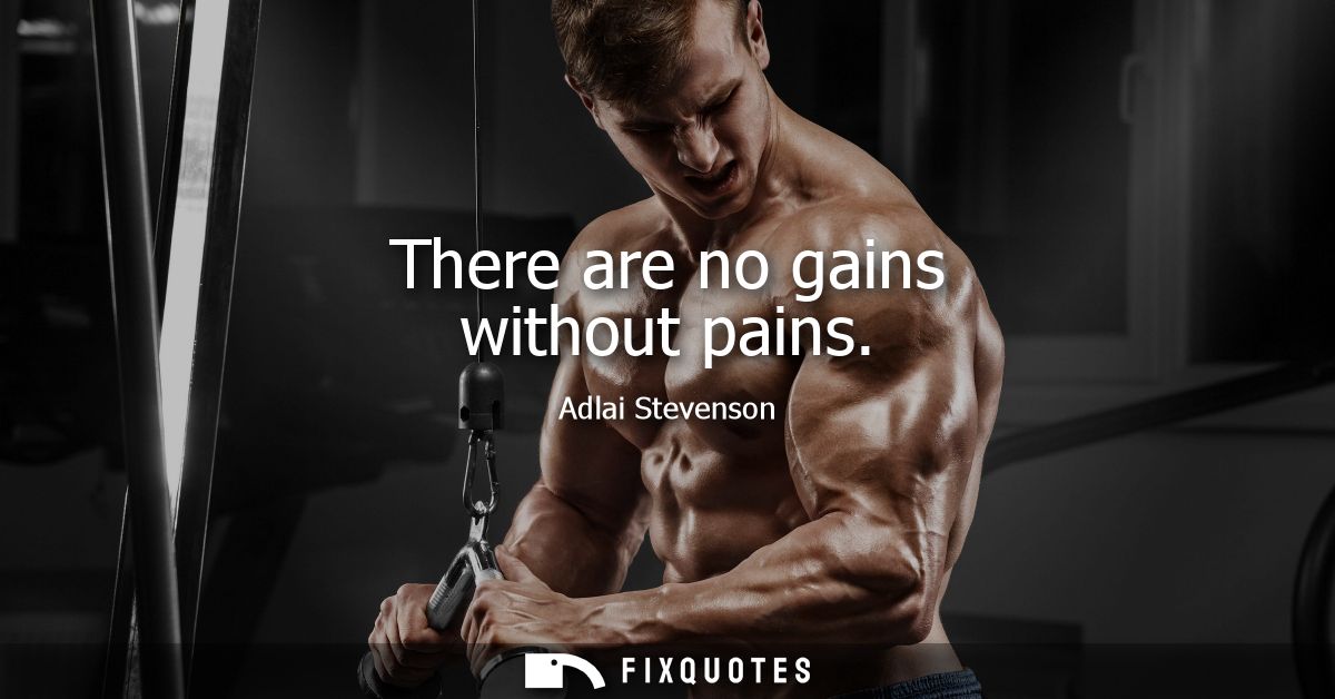 There are no gains without pains - Adlai Stevenson