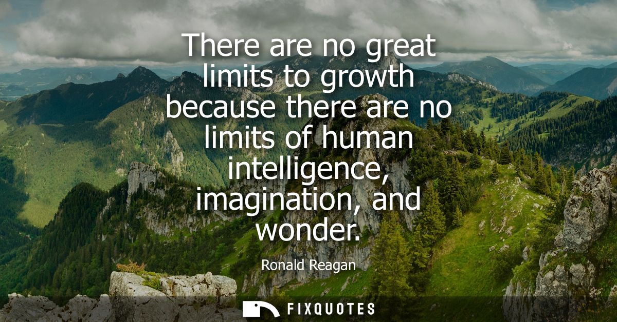 There are no great limits to growth because there are no limits of human intelligence, imagination, and wonder