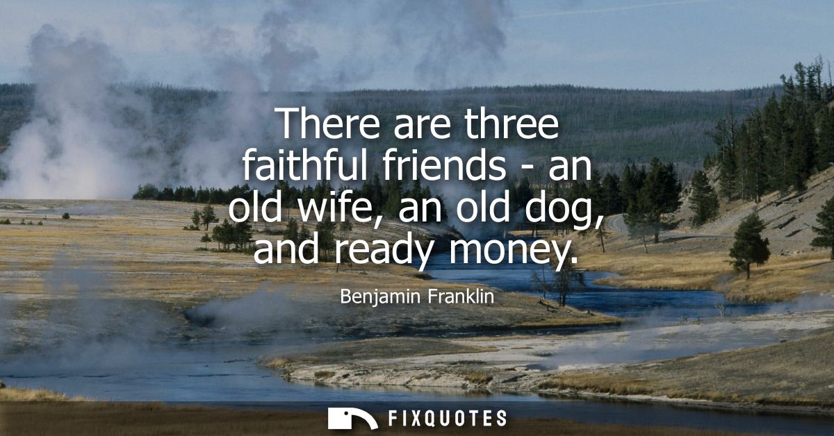 There are three faithful friends - an old wife, an old dog, and ready money