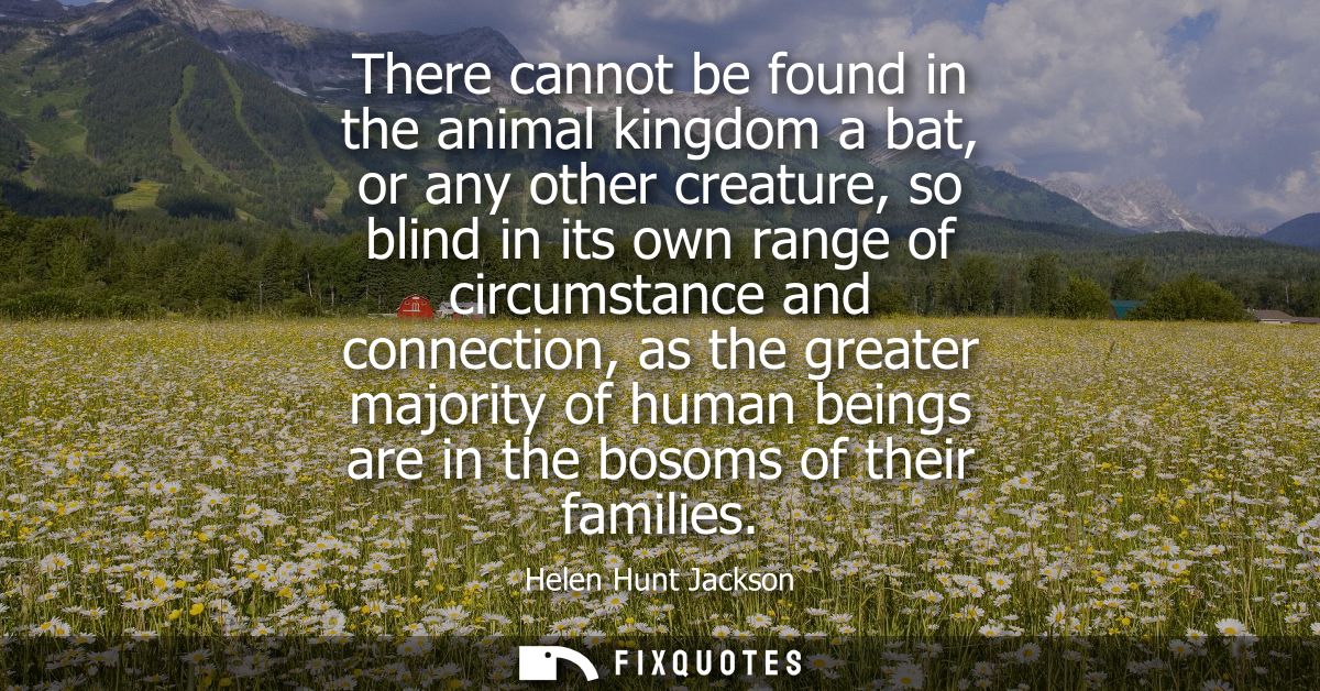 There cannot be found in the animal kingdom a bat, or any other creature, so blind in its own range of circumstance and 