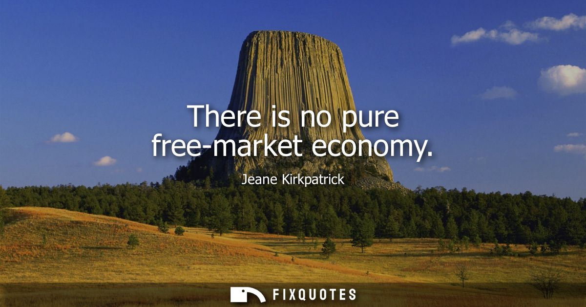 There is no pure free-market economy