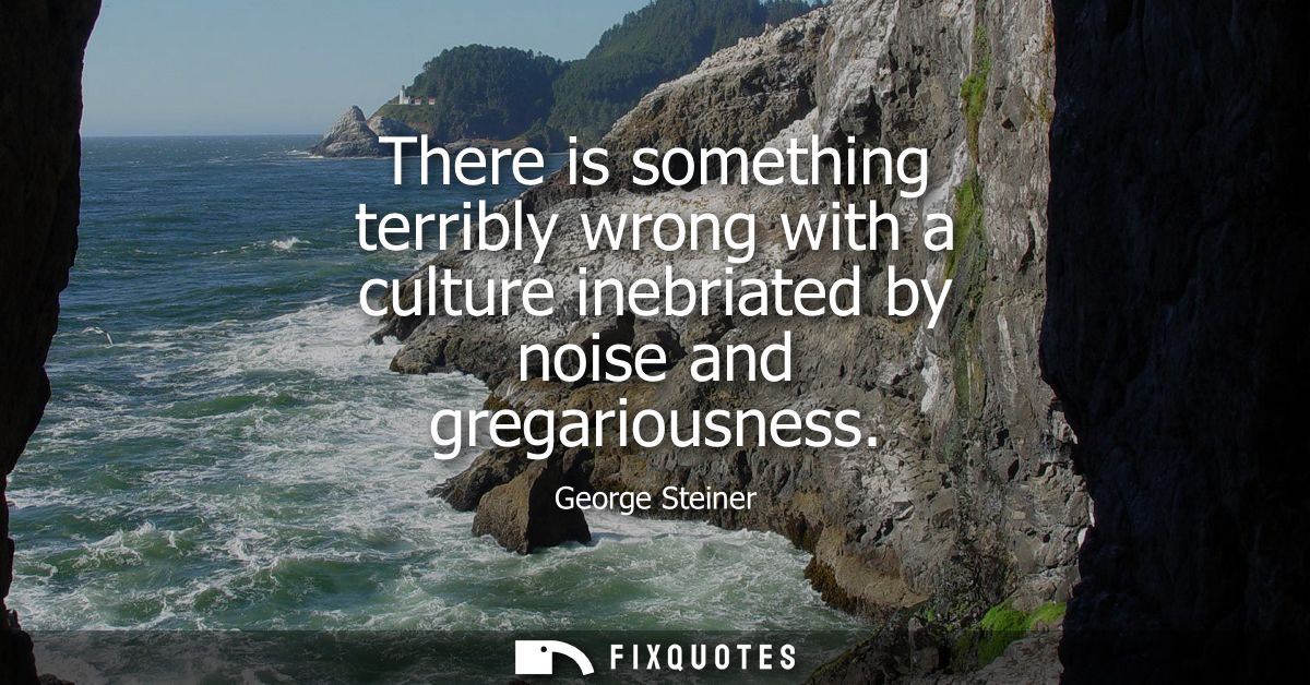 There is something terribly wrong with a culture inebriated by noise and gregariousness