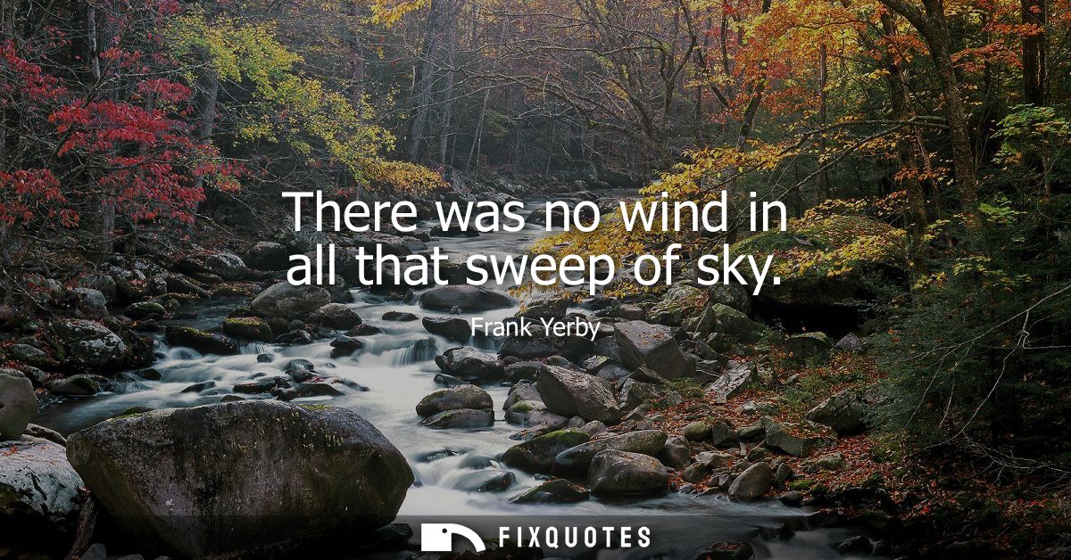 There was no wind in all that sweep of sky