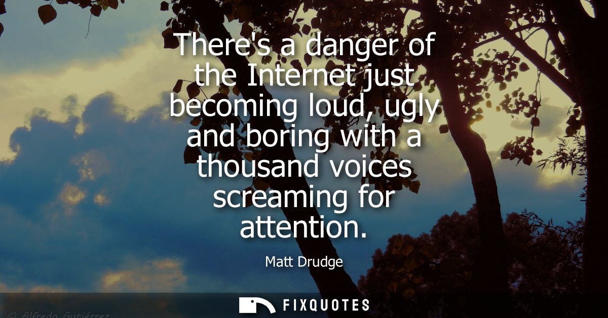 Theres a danger of the Internet just becoming loud, ugly and boring with a thousand voices screaming for attention