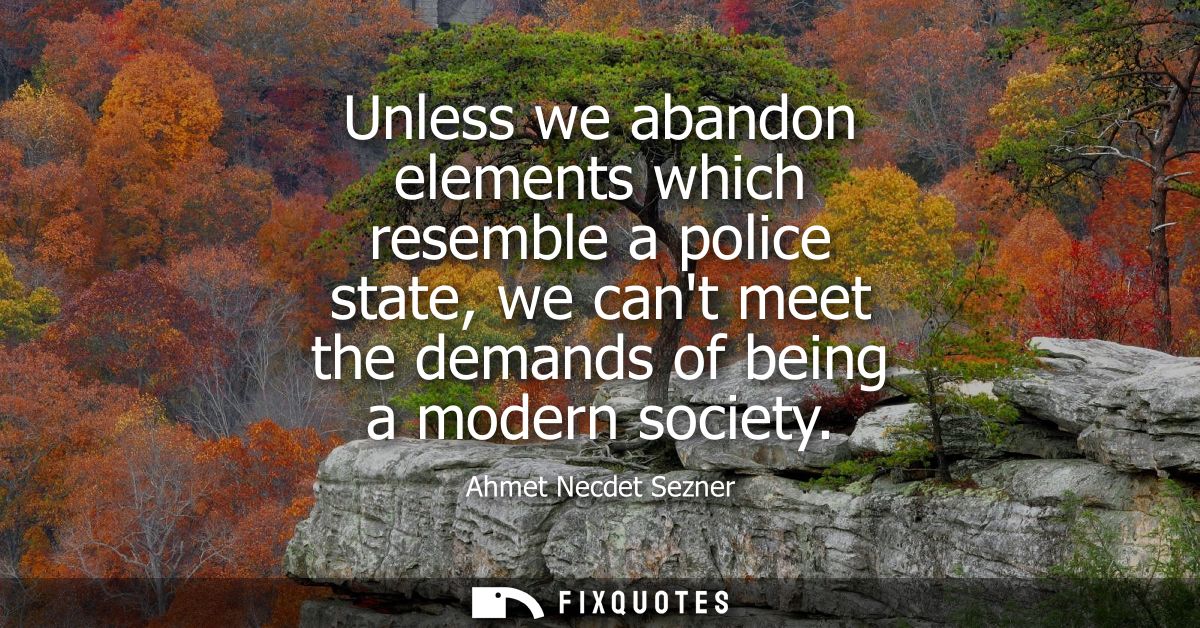 Unless we abandon elements which resemble a police state, we cant meet the demands of being a modern society
