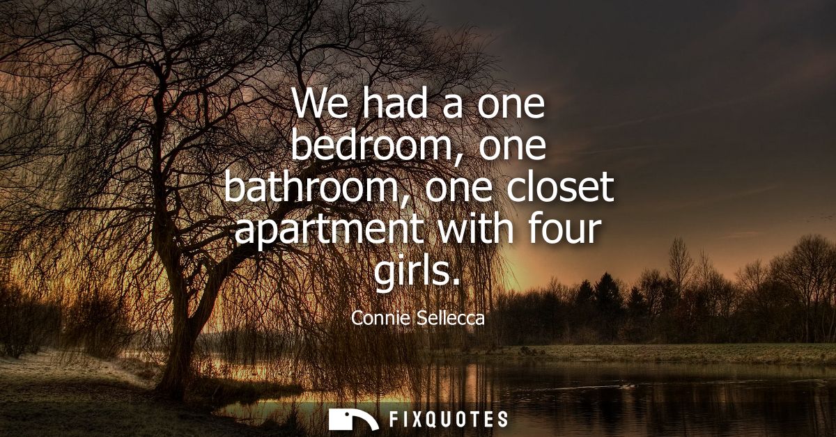 We had a one bedroom, one bathroom, one closet apartment with four girls