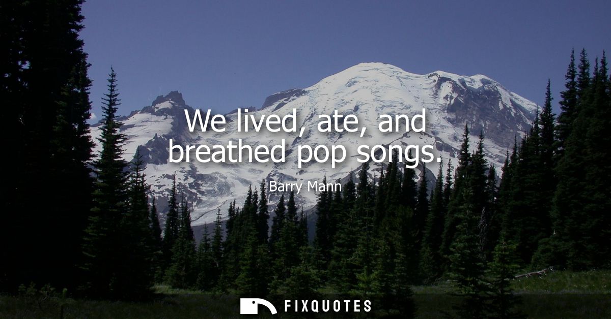 We lived, ate, and breathed pop songs