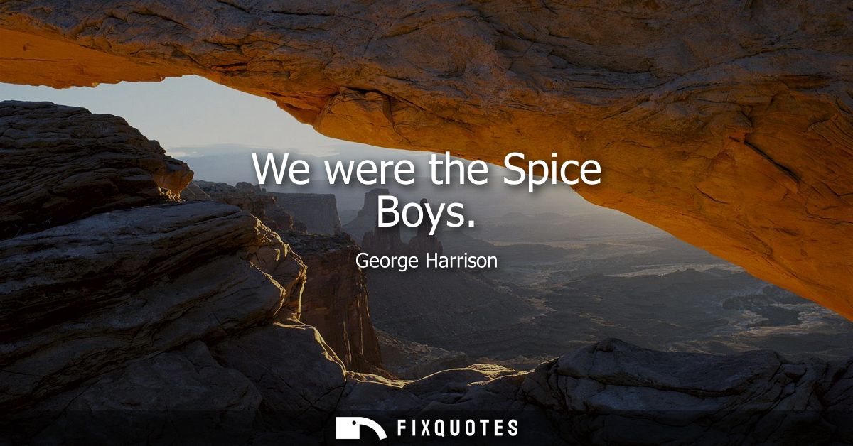 We were the Spice Boys