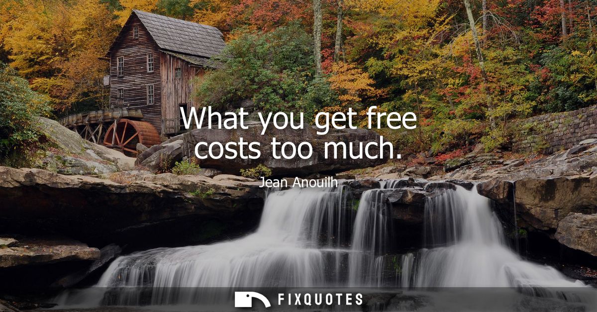 What you get free costs too much