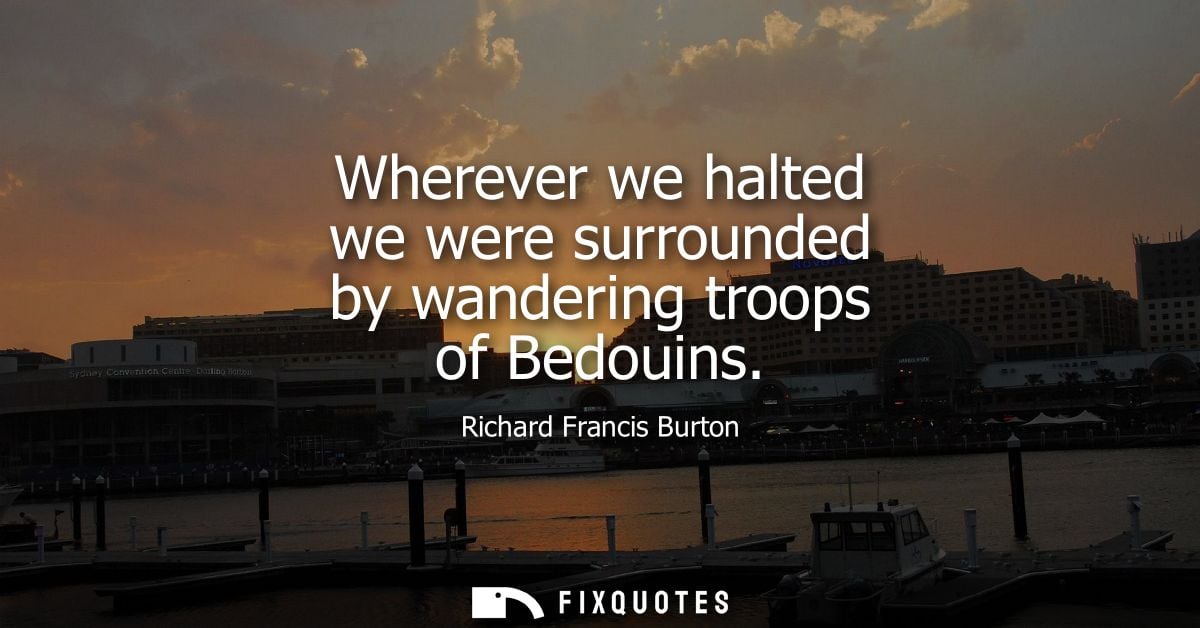 Wherever we halted we were surrounded by wandering troops of Bedouins