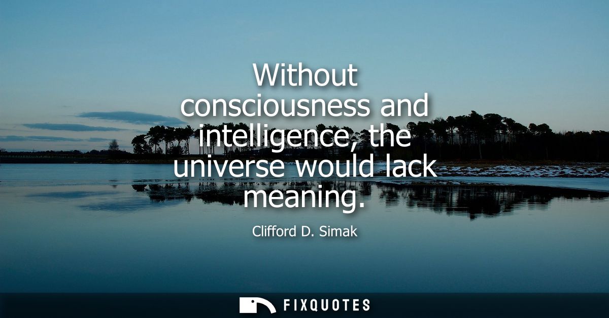Without consciousness and intelligence, the universe would lack meaning