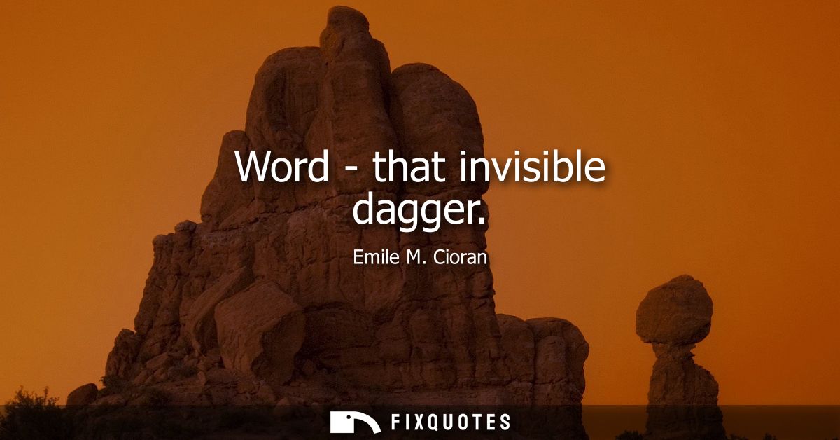 Word - that invisible dagger