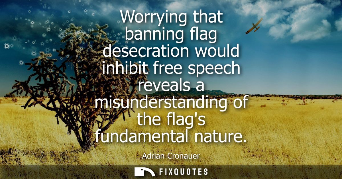 Worrying that banning flag desecration would inhibit free speech reveals a misunderstanding of the flags fundamental nat