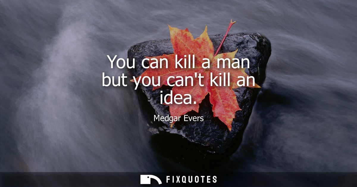 You can kill a man but you cant kill an idea