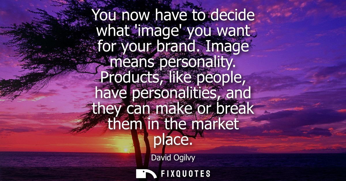 You now have to decide what image you want for your brand. Image means personality. Products, like people, have personal