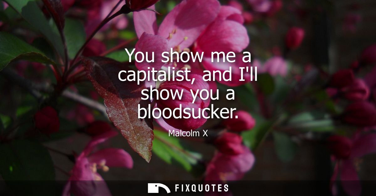 You show me a capitalist, and Ill show you a bloodsucker