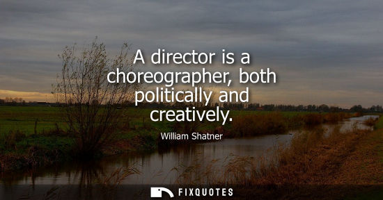 Small: A director is a choreographer, both politically and creatively