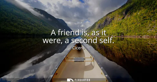 Small: A friend is, as it were, a second self