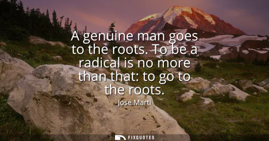 Small: A genuine man goes to the roots. To be a radical is no more than that: to go to the roots