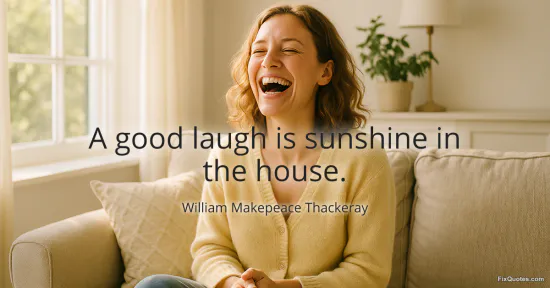 A good laugh is sunshine in the house - William Makepeace Thackeray